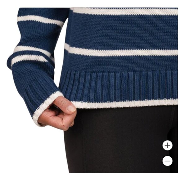 NWOT United Colors of Benetton 1/4 Zip Sweater | Navy - Picture 6 of 8